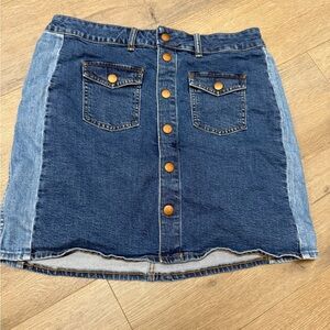 Madewell Two-Tone Denim Mini Skirt